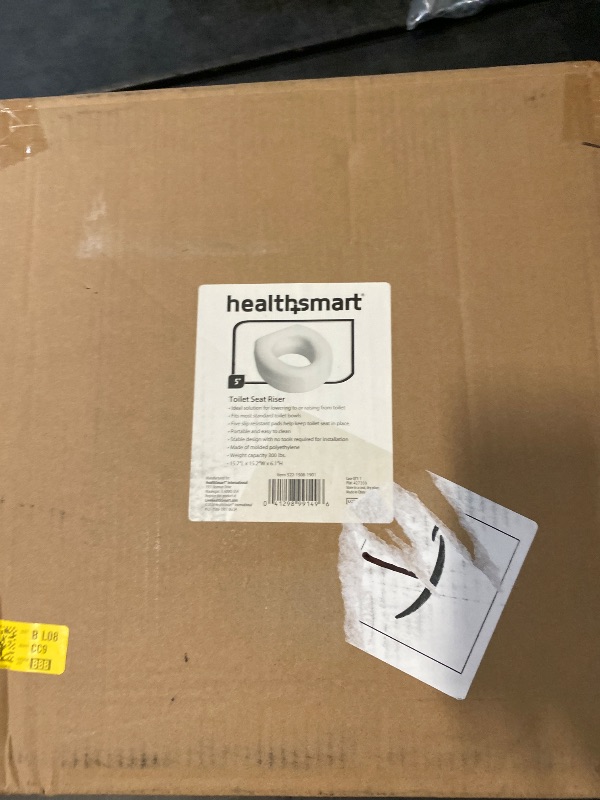 Photo 1 of HealthSmart Enhanced Comfort 5" Raised (Round) Toilet Seat Risers for Seniors 5 Slip Resistant Pads FSA/HSA Eligible Padded Toilet Seat Elevation 15.7 x 15.2 x 6.1