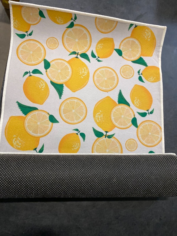 Photo 1 of 2 Piece Lemon Kitchen Decor Rugs Set, Farmhouse Country Kitchen Rugs and Mats Non Skid Washable Absorbent Microfiber Kitchen Accessories Decoration Floor Mats 17"x47"+17"x30"