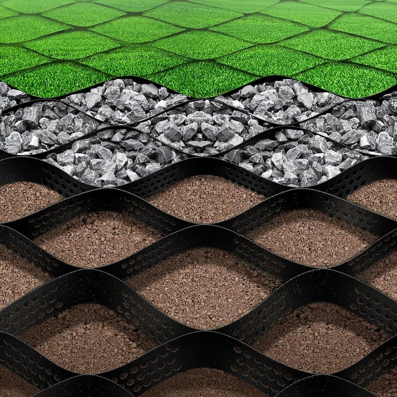 Photo 1 of 16.4 x 9.8 Ft 160 Sq ft Gravel Ground Grid, 2 Inch Depth Geo Grid Driveway Stabilization Grids, Gravel Geocell Retainer Grid for Garden Landscaping Parking Lots Driveways Slopes