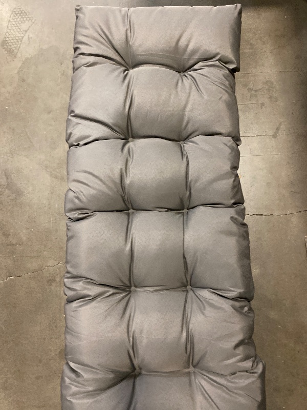 Photo 1 of Insun Outdoor Indoor Tufted Loveseat Cushion, Wicker Couch Cushion with Ties, Waterproof Replacement Patio Pads Cloud Gray 59" x 18"