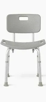 Photo 1 of Bathroom Safety Shower Tub Bench Chair with Back, Grey