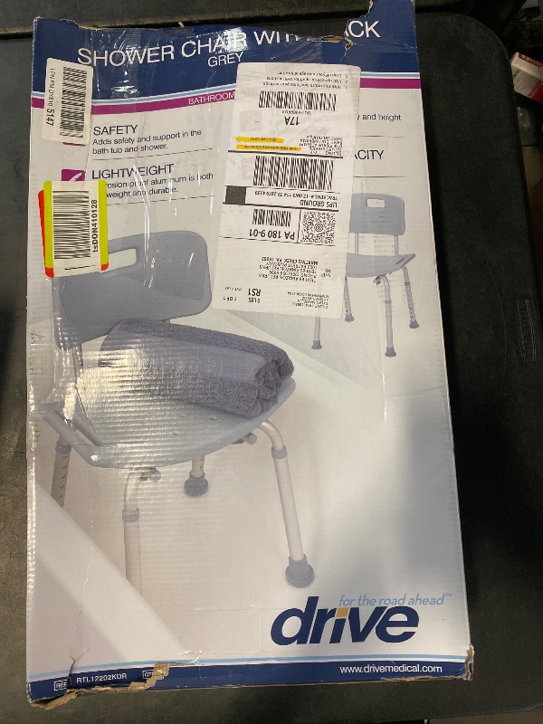Photo 1 of Bathroom Safety Shower Tub Bench Chair with Back, Grey