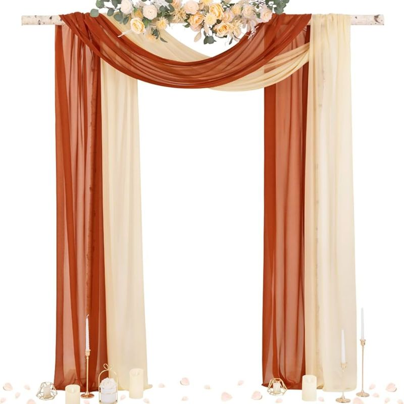 Photo 1 of 2 pack socomi wedding arch drape champagneterracotta