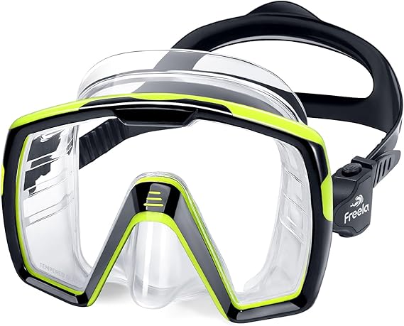 Photo 1 of Freela Adult Swim Goggles Mask for Adult with Nose Cover, Tempered Glass Anti Fog Waterproof 180° Clear Wide View men women