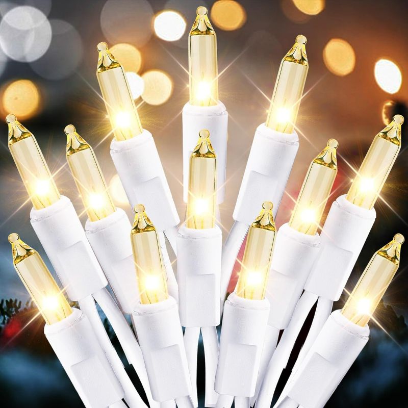 Photo 1 of Christmas Lights Clear White 70 Count Incandescent Light UL Certified Connectable Christmas Tree Lights with White Wires for Indoor Outdoor Xmas, Wedding, Holiday, Party, Home Decorations