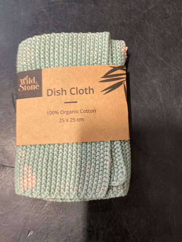 Photo 1 of Wild & Stone | Organic Cotton Dish Cloth | Eco-Friendly Kitchen Cloth | Biodegradable & Compostable Cleaning Cloth | Moss Green