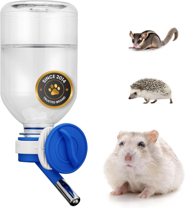 Photo 1 of Choco Nose Patented Mini No-Drip Water Bottle/Feeder for Hamsters/Hedgehogs/Gliders/Rats/Mice/Other Small Pets and Animals - for Cages, Crates or Wall Mount. 10.2oz. Nozzle 10mm, Blue (C125)
