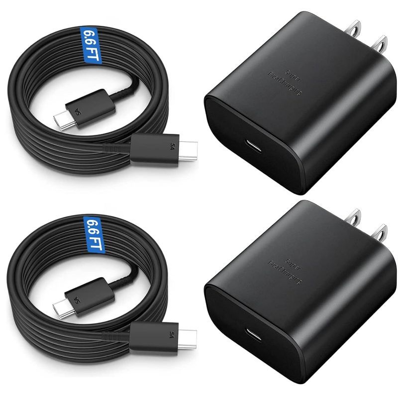 Photo 1 of 45W Super Fast Charger Type C, USB C Android Phone Charger Fast Charging Cord with 6.6ft Cable Compatible with Samsung Galaxy S25 Ultra/S25/S24/S23 Ultra/S22 Ultra/S20 Ultra/Note 10 Plus/Galaxy Tab S8