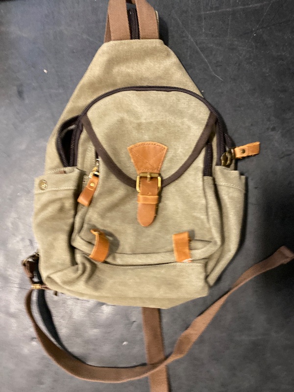 Photo 1 of KouLi Buir Canvas Sling bag,Small Crossbody Backpack,Convertible Chest Bag Casual Daypack For Outdoor Cycling Hiking Travel