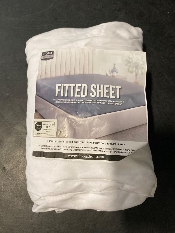 Photo 1 of Utopia Bedding Twin Fitted Sheet Soft Microfiber 1 Fitted Sheet Only White
