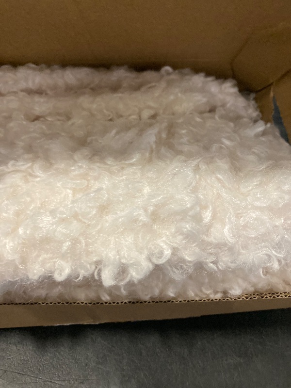 Photo 1 of Foindtower Set of 2 Curly Teddy Wool Faux Fur Pillow Covers Decorative Boucle Textured Lumbar Throw Pillow Oblong Accent Pillowcases Sheepskin Cushion Case for for Chair and Couch 12"x20" White