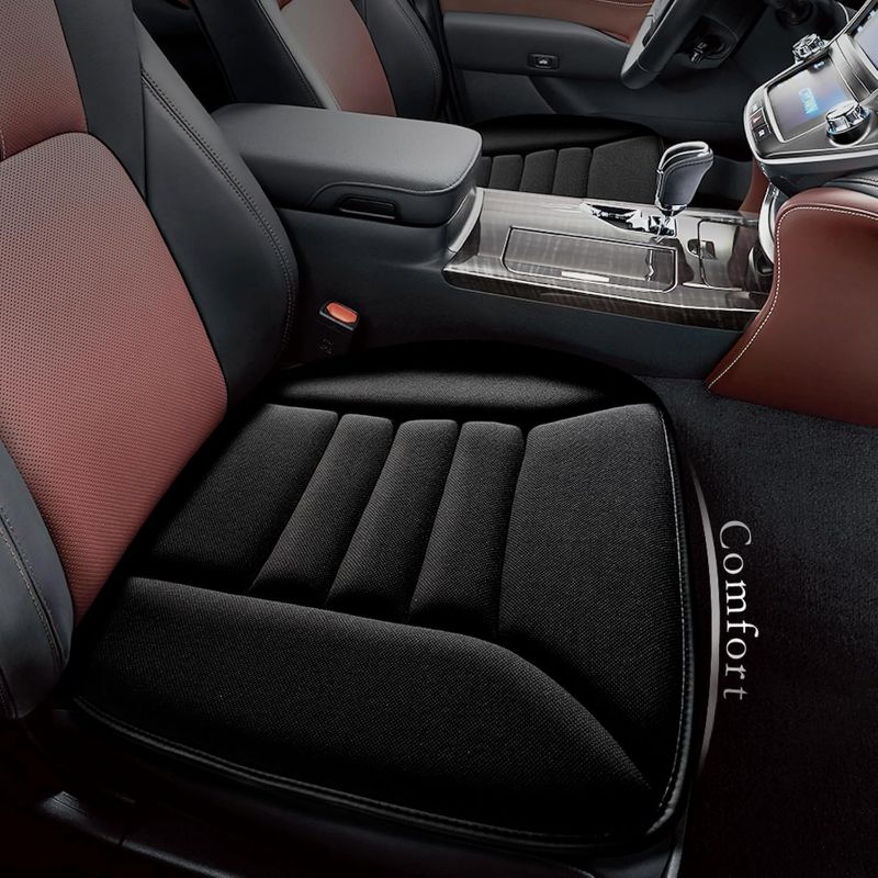 Photo 1 of 3kingphenix Car Seat Cushion with 1.2inch Comfort Memory Foam, Seat Cushion for Car and Office Chair (Black)
