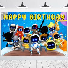 Photo 1 of Astro Bot Birthday Banner Personalized Party Backdrop Decoration