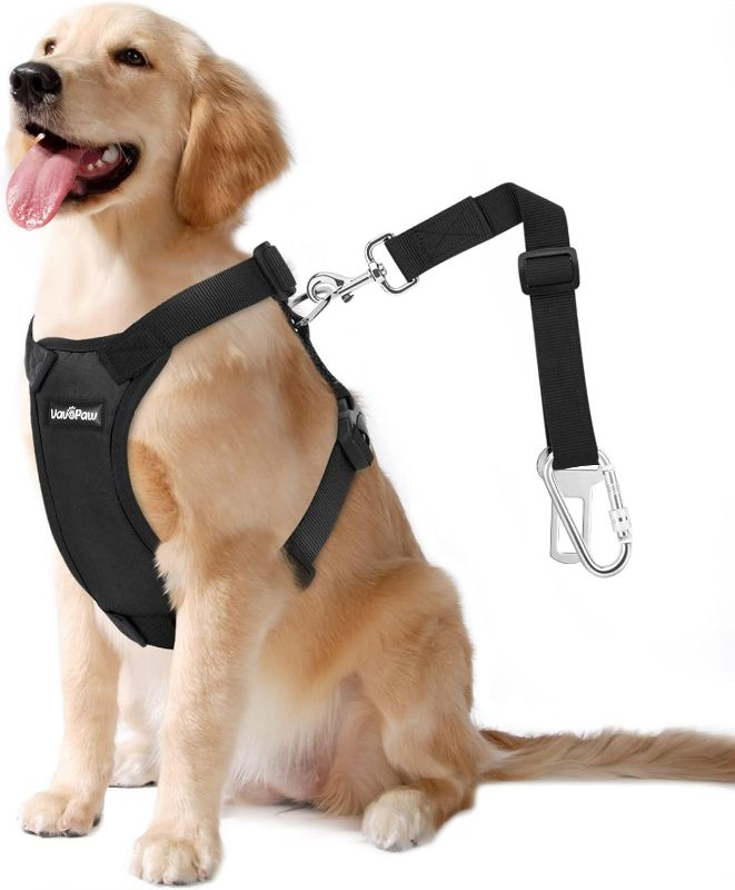 Photo 1 of Dog Seat Belt, Safety Vest Dog Car Harness with Adjustable Buckle Dog Seat Belt for Vehicle Nylon Pet Safety Seat Belts Heavy Duty(M, Black)