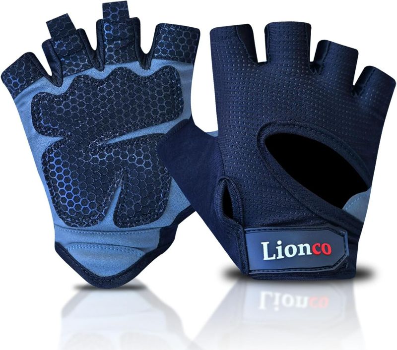 Photo 1 of LIONCO Workout Gloves for Men Women,Weight Lifting Gloves with Breathable Gel Padded Excellent Grip for Gym Exercise,Cycling,Weightlifting,Fitness Training,Pull Ups and Climbing and Rowing
