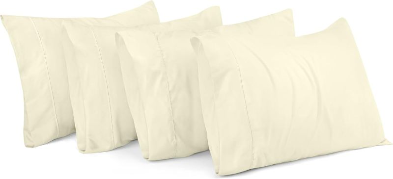 Photo 1 of Utopia Bedding Queen Pillow Cases - 4 Pack - Envelope Closure - Soft Brushed Microfiber Fabric - Shrinkage and Fade Resistant Pillow Covers Queen Size 20 X 30 Inches (Queen, IVORY)