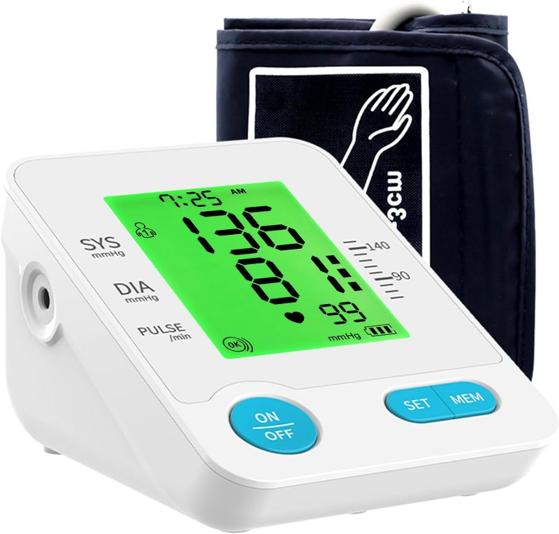 Photo 1 of Blood Pressure Machine - Automatic Blood Pressure Monitor for Home Use - Large 4 Color LCD Screen and Adjustable Large Cuff for Reliable Readings - Irregular Heartbeat and Hypertension Detection