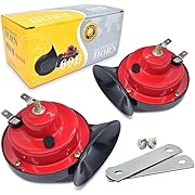 Photo 1 of 110db Train Horn For Trucks,1 Pair Train Horn Waterproof For Motorcycle Car Trucksuv Boat (Red)