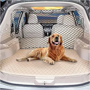 Photo 1 of Car Dog Net Barrier 47" Pet Restraint Net Vehicle Safety Backseat Divider for Driving Safely with Children & Pets, Universal for Cars, SUVs - Easy Install