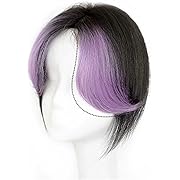 Photo 1 of WEAREZ Elegant Pick Dye Flared Ladies Wig, 1pcs Head Fluffy Middle Parted Eight Bangs Wig Piece 25cm/9.8in Natural Colour Natural and real