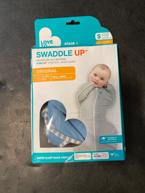 Photo 1 of Love to Dream Swaddle UP, Baby Sleep Sack, Self-Soothing Swaddles for Newborns, 8-13 lbs, Snug Fit Helps Calm Startle Reflex, New Born Essentials for Baby, Dusty Blue
