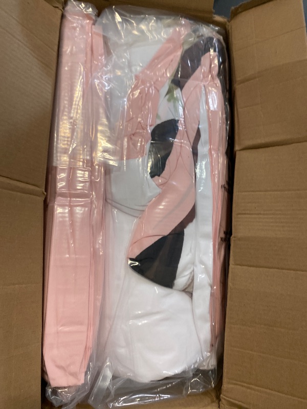 Photo 1 of Luxudecor Floral Comforter Set King Size 7 Piece, Blush Flower Bed in a Bag, Elegant Floral Comforter with Sheet Set, Soft Microfiber Bedding Set for All Season (Blush, 104"x90")