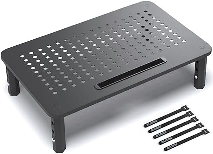 Photo 1 of EVOOMI Monitor Stand Riser - Upgraded for Faster Productivity - Anti-Skid, HD Hexagonal Steel - Free Cable Ties - Computer Stand - Laptop, Desktop, Printer, iMac (Simple)