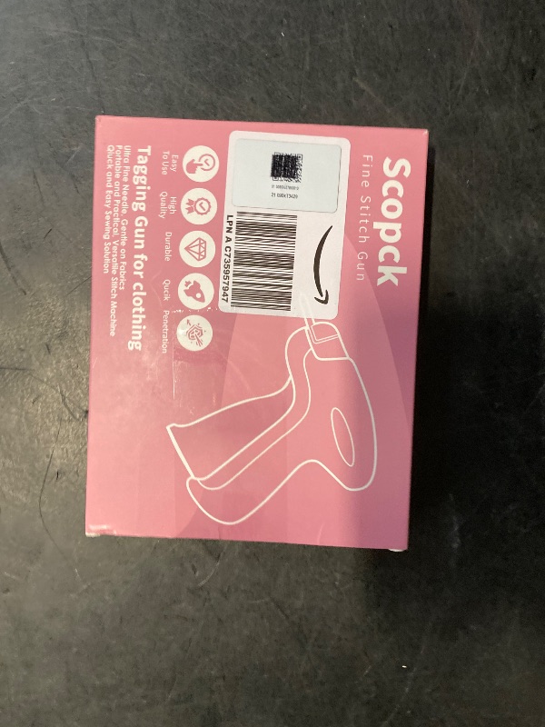 Photo 1 of Stitch  For Clothes - Handheld Stitch Tag Gun Quick Clothing Fixer - Tagging Gun - Sewing Kit Includes 6 Needle, 1000 Black Fasteners & 1000 White Fasteners (Pink)