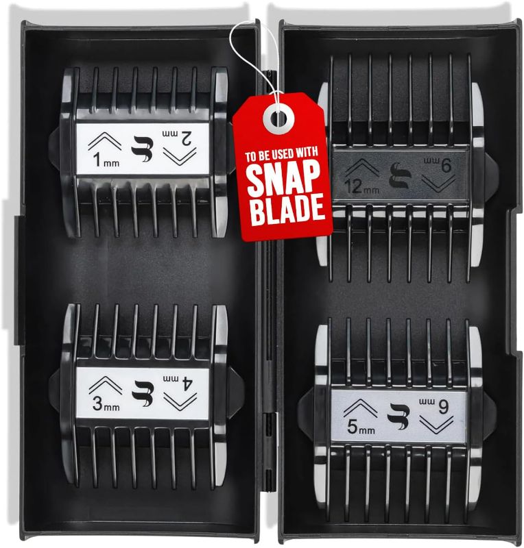 Photo 1 of Brio Snap Guards for Beardscape V1 & V2 – Magnetic Double-Sided Guards with 32 Length Settings (1mm–14mm), Durable Nesting Design with Storage Case - Works Only with Snap Blade