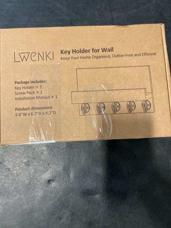 Photo 1 of Key Holder for Wall, Decorative Key and Mail Holder with Shelf Has Large Hooks for Bags, Coats, Umbrella – Paulownia Wood Key Hanger with Mounting Hardware (9.8”W x 6.7”H x 4.2”D)