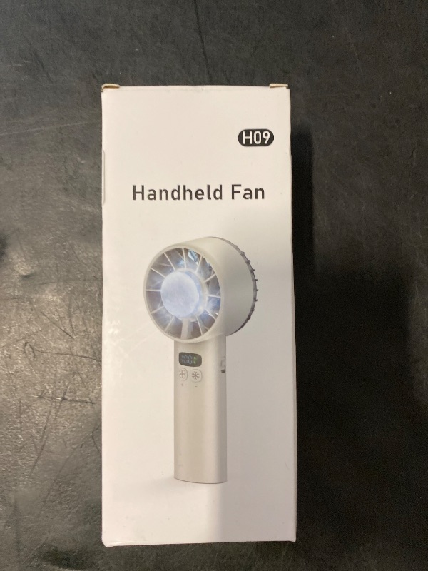 Photo 1 of Handheld Fan, 5200mAh Rechargeable Portable Fan with Ice Cooling & 100 Speeds 13000 RPM, Digital Display for Travel, Outdoor, Office, Home (Black)