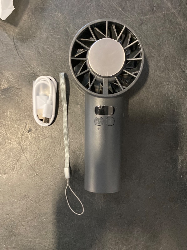 Photo 1 of Handheld Fan, 5200mAh Rechargeable Portable Fan with Ice Cooling & 100 Speeds 13000 RPM, Digital Display for Travel, Outdoor, Office, Home (Black)