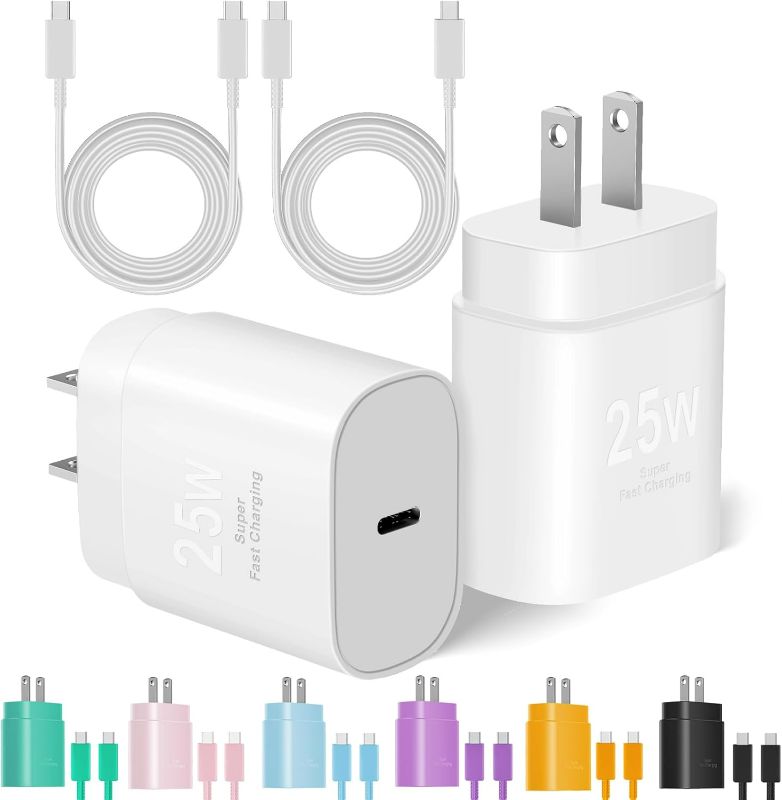 Photo 1 of Type C Charger Fast Charging for iPhone 16 15, 2Pack [10FT&6FT] Long USB C Cable with 25W Phone Super Fast Charger Block Compatible with Galaxy S25/S24/Plus/Ultra,iPhone 15/16/Plus/Pro/Pro Max