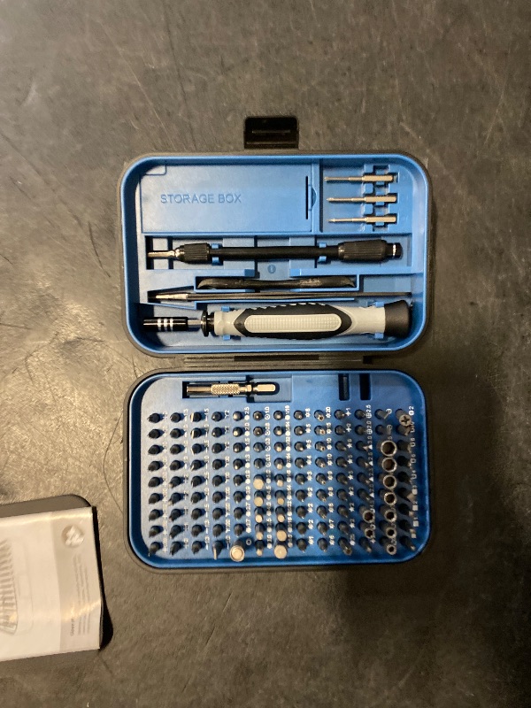 Photo 1 of Precision Screwdriver Set 130 in 1 with 120 bits Repair Tool Kit Magnetic Screwdriver Kit with mini built-in box for Electronics iPhone Jewelers Game Console (130-IN-Blue)