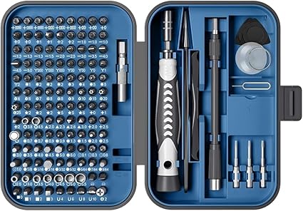 Photo 1 of Precision Screwdriver Set 130 in 1 with 120 bits Repair Tool Kit Magnetic Screwdriver Kit with mini built-in box for Electronics iPhone Jewelers Game Console (130-IN-Blue)