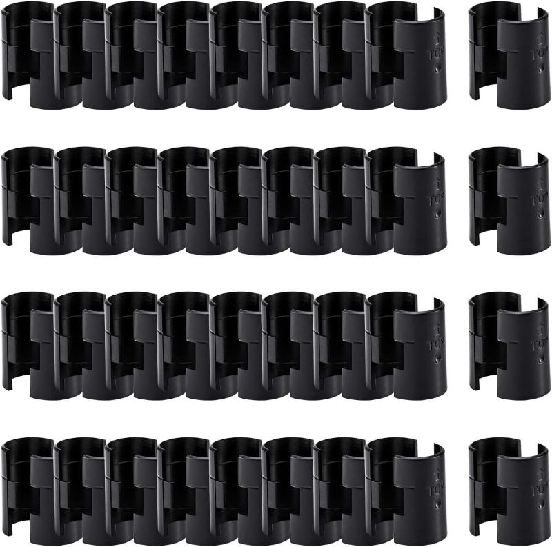 Photo 1 of 24 Pcs Wire Shelving Shelf Lock Clips for 1'' Post - 12 Pairs of Shelving Sleeves Replacements for Wire Shelving System Plastic Accessories Parts