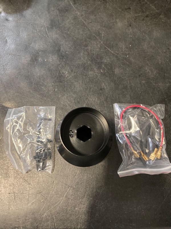 Photo 1 of Golf Cart Steering Wheel Fit for EZGO RXV & TXT, Club Car DS, Club Car Precedent, Yamaha, Most Golf Cart (A Club Car Precedent Adapter - Black)