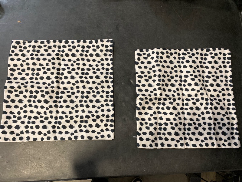 Photo 1 of Polka Dot Pillow Covers 18x18 Set of 2 Black Cream Throw Pillows Boho Design Brush Strokes Decorative Outdoor Pillowcase Square Cushion Cover Linen Pillow Case for Home Sofa Couch Bed