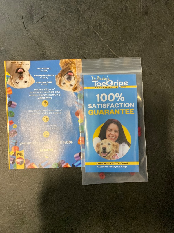 Photo 1 of Dr Buzby's Small ToeGrips for Dogs - Instant Traction on Wood/Hardwood Floors - Anti Slip Relief - Grippers for Senior Dogs - Stop Sliding Instantly - Rubber Nails for Paws - 1 Pack (20 Grips)