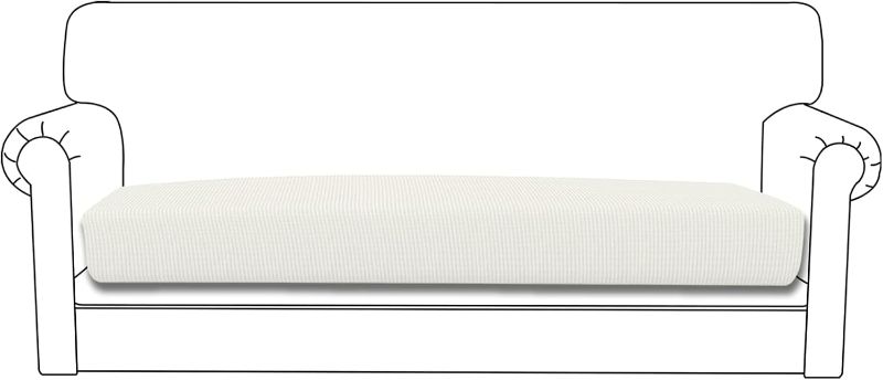 Photo 1 of Easy-Going Stretch Cushion Cover Sofa Cushion Furniture Protector Sofa Seat Sofa Slipcover Sofa Cover Soft Flexibility with Elastic Bottom (Oversized Sofa Cushion, Cream)