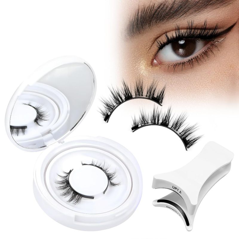 Photo 1 of Magnetic Eyelashes With Applicator, Natural-looking, No Adhesive, No Eyeliner, Soft Comfortable Magnetic Lashes, Easy to Wear, Reusable (1Pair Eyelashes)