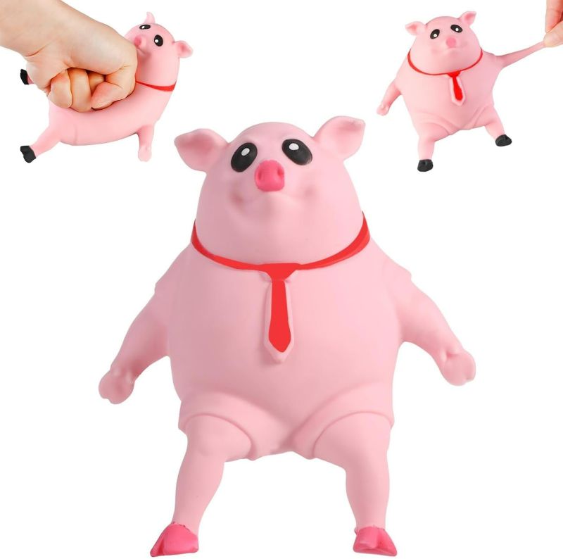 Photo 1 of Squishy Pig Stress Toy, Piggy Squeeze Toys,Novelty Animal High-Elastic Stretchable, Funny Pig Sensory Stress Toy for Decompress and Anxiety Relief Women Men Kids