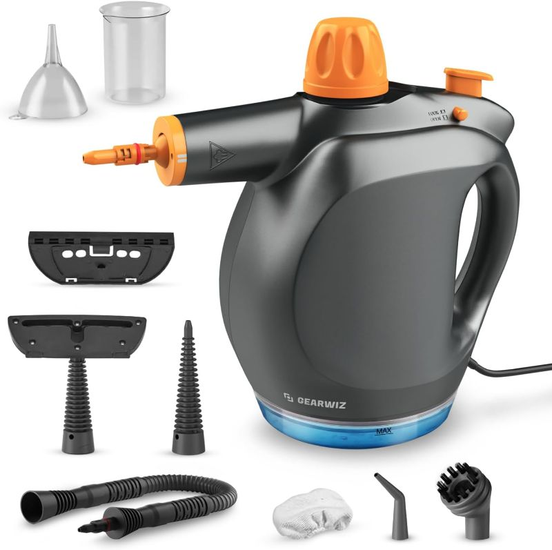 Photo 1 of Handheld Steam Cleaner with Detergent Container – 1250W High-Pressure Multipurpose Steamer – Continuous Steam Lock, Large Tank, Safety Lock – for Home, Kitchen, Bathroom, Car Cleaning