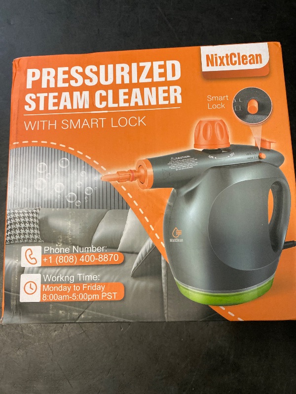 Photo 1 of Handheld Steam Cleaner with Detergent Container – 1250W High-Pressure Multipurpose Steamer – Continuous Steam Lock, Large Tank, Safety Lock – for Home, Kitchen, Bathroom, Car Cleaning