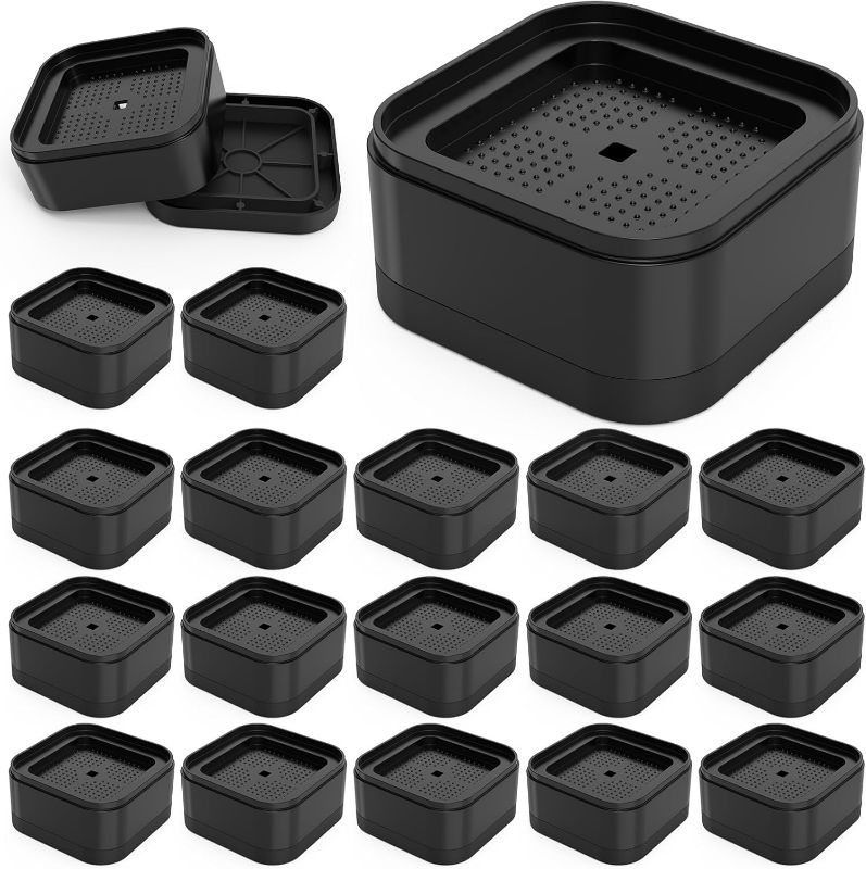 Photo 1 of 20 Pack Furniture Risers Adjustable Bed Risers Desk Leg Risers 1.38",Bed Lifts Risers Square Bed Raising Blocks for Table/Desk/Couch/Chair/Sofa/Bed/Cabinet