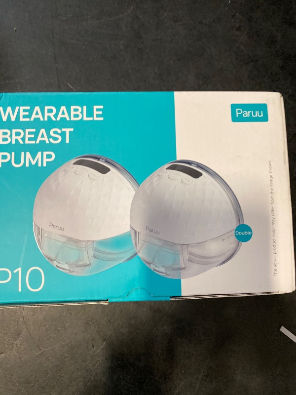 Photo 1 of Paruu P10 Hands Free Breast Pump Wearable, 338mmHg Strong Suction, Low Noise, 4 Modes & 9 Levels, Electric Breast Pump Portable, Smart Display, 19/21/24/28mm Insert/Flange, 2 Pack (White)