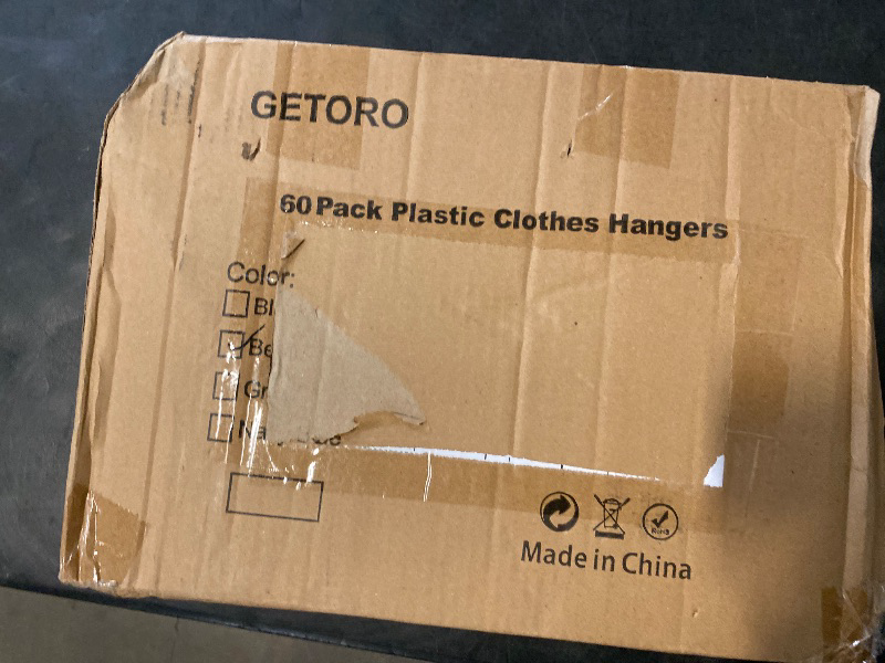 Photo 1 of 50 Pack Clothes Hangers, Non Slip Plastic Coat Hangers, Space Saving Hangers, Heavy Duty, Hanging Dry Wet Clothes, 16.4" x 8.3", White, UAPY0550W