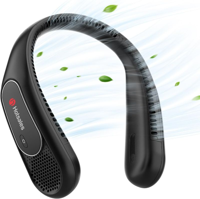 Photo 1 of Neck Fan, Hands Free Bladeless Neck Fans Portable Rechargeable, 6000 mAh Battery Operated Wearable Personal Fan, Cooling Neck Fan, 3 Speeds, USB Fan Gifts for Men, Women, Travel, Outdoor
