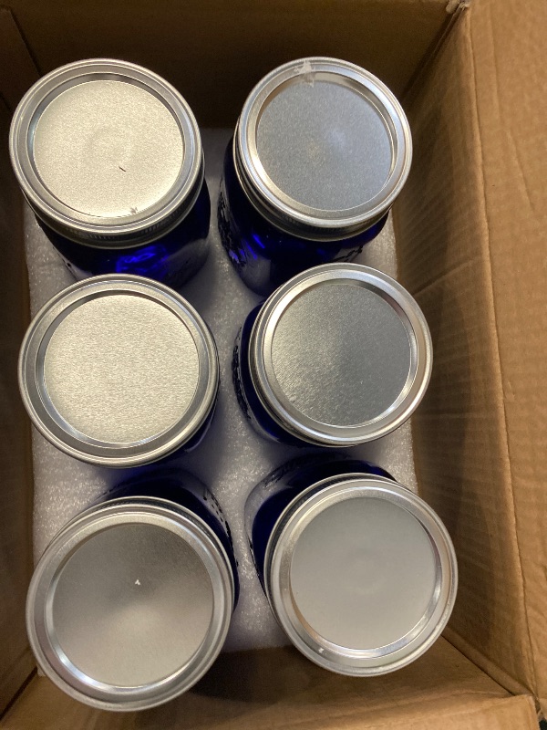 Photo 1 of Blue Mason Jars 32 oz,6 Pack Wide Mouth Colored Quart Canning Jars with Airtight lids & Bands for Centerpieces,Fermenting,Pickling,Storage,DIY Crafts & Décor