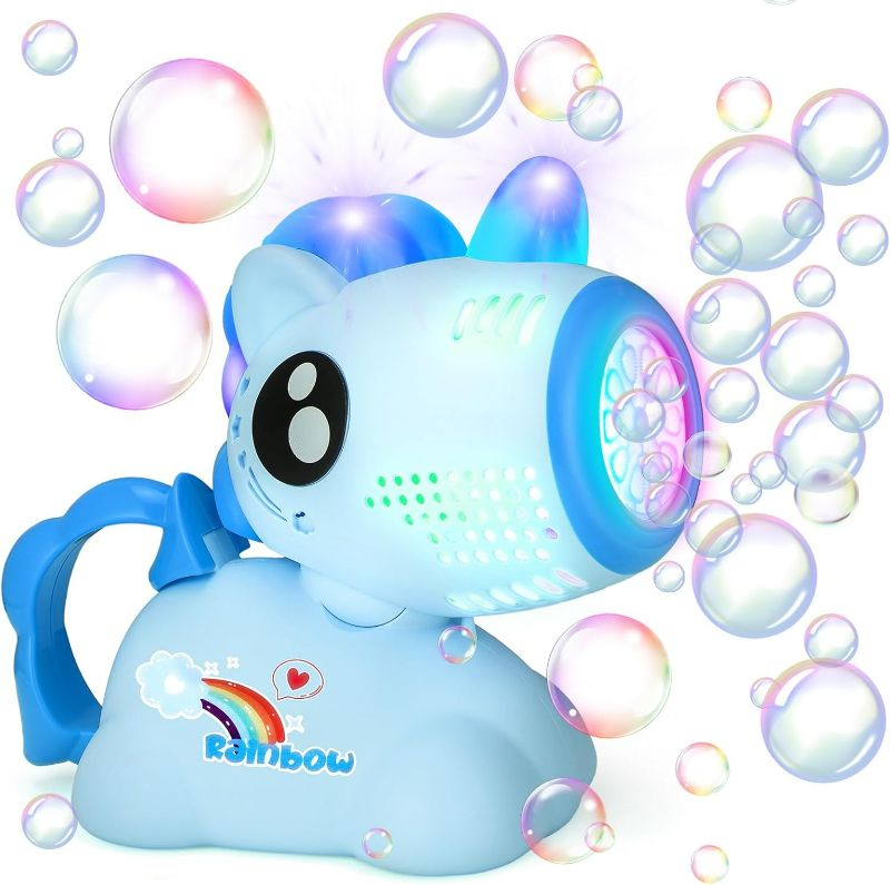 Photo 1 of Mity rain Bubble Machine for Kids - Magical Bubble Blower with Rotating Head & LED Light Show, Leak-Proof Bubble Gun for Toddlers, Outdoor Bubble Toys for Girls & Boys